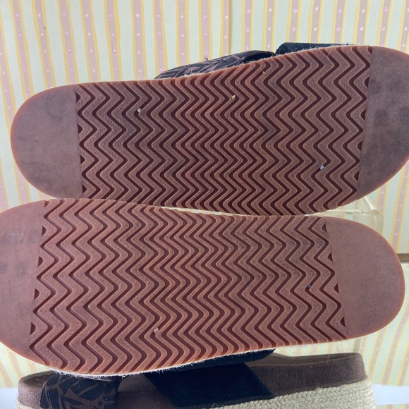 Toms Black and Brown Patterned Wedges - Picture 10 of 14
